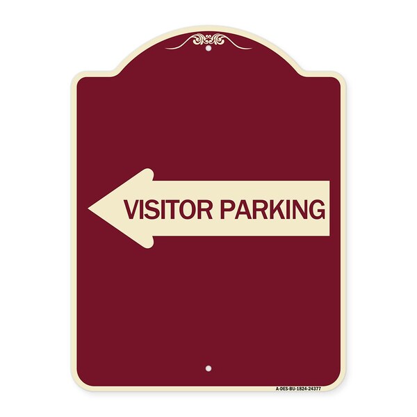 Signmission Visitor Parking With Left Arrow Heavy-Gauge Aluminum Architectural Sign, 24" x 18", BU-1824-24377 A-DES-BU-1824-24377 - main